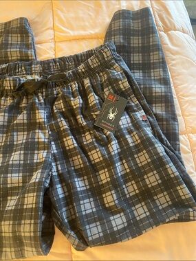 Spyder Men’s Blue and Black Plaid Drawstring  PJS